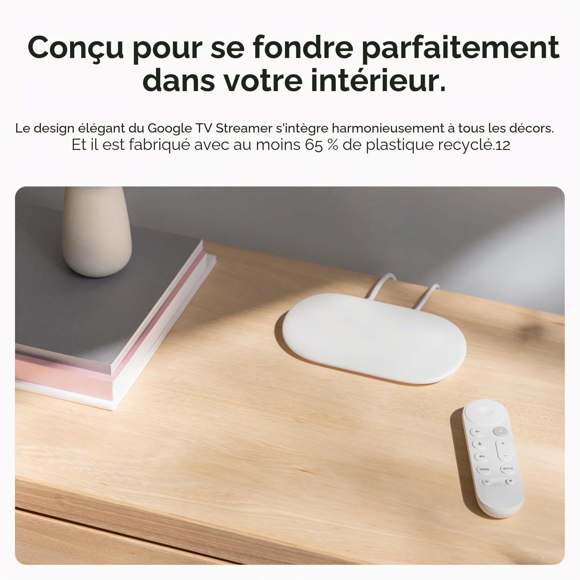 Google Streamer TV 4K - Diffusion Rapide de Divertissement sur Votre téléviseur avec télécommande de Recherche vocale - Regardez des Films, des émissions, des émissions en Direct et Netflix en 4K HDR