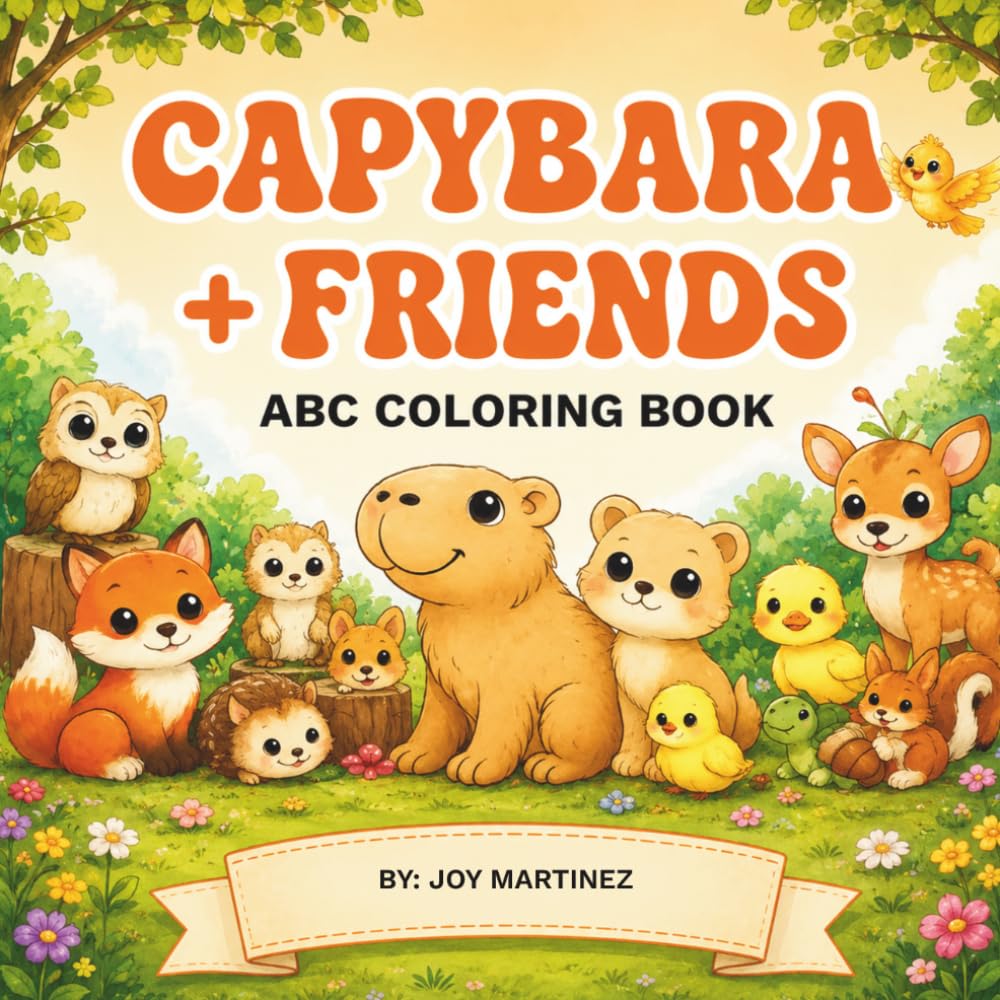Capybara & Friends: ABC Coloring Book: A Cute Animal Alphabet Coloring Adventure for Kids Featuring Adorable Friends of “Capy” the Capybara from A to Z