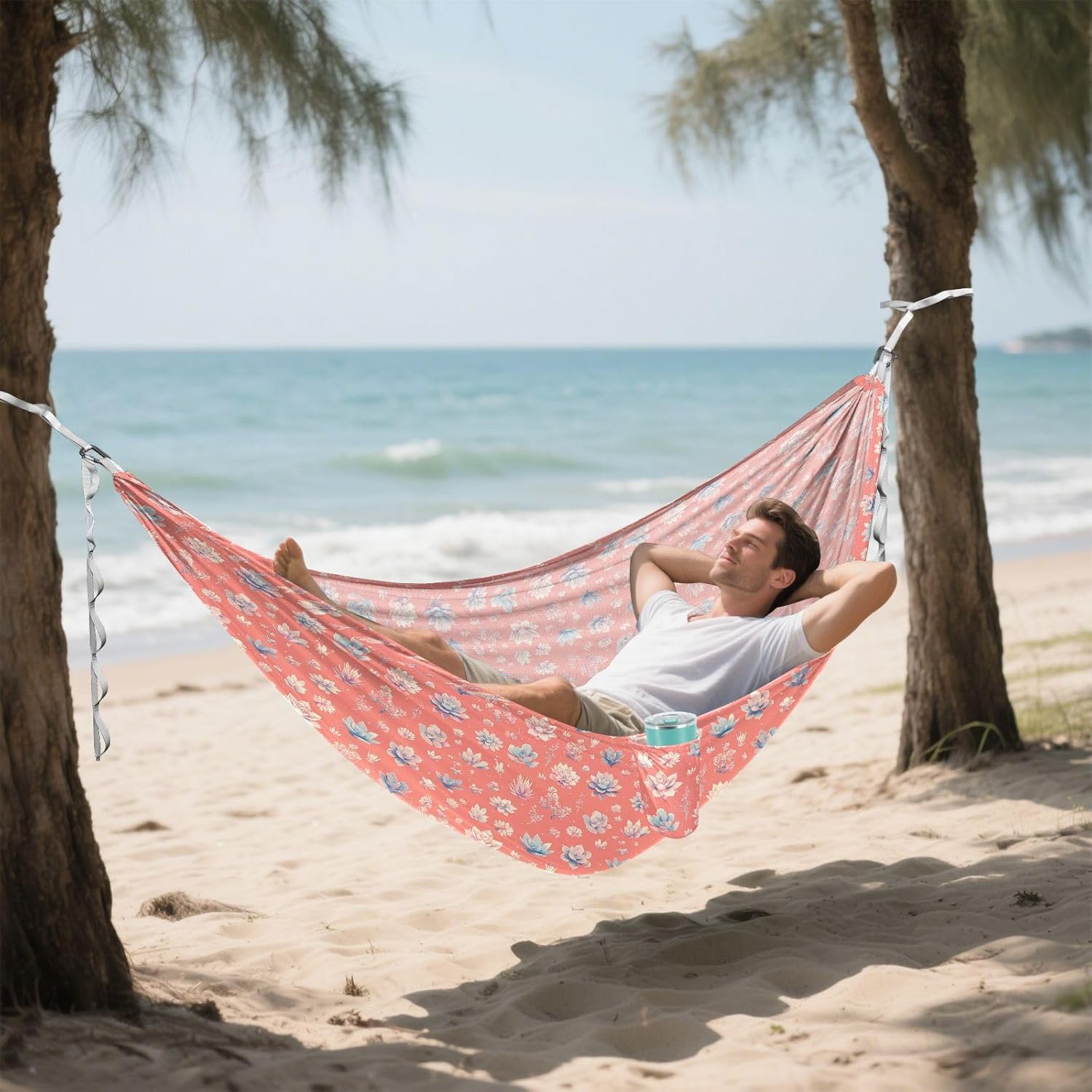 Cute Succulents Hammocks for Camping with Hanging Rope Portable Hammock for Camping Travel Accessories