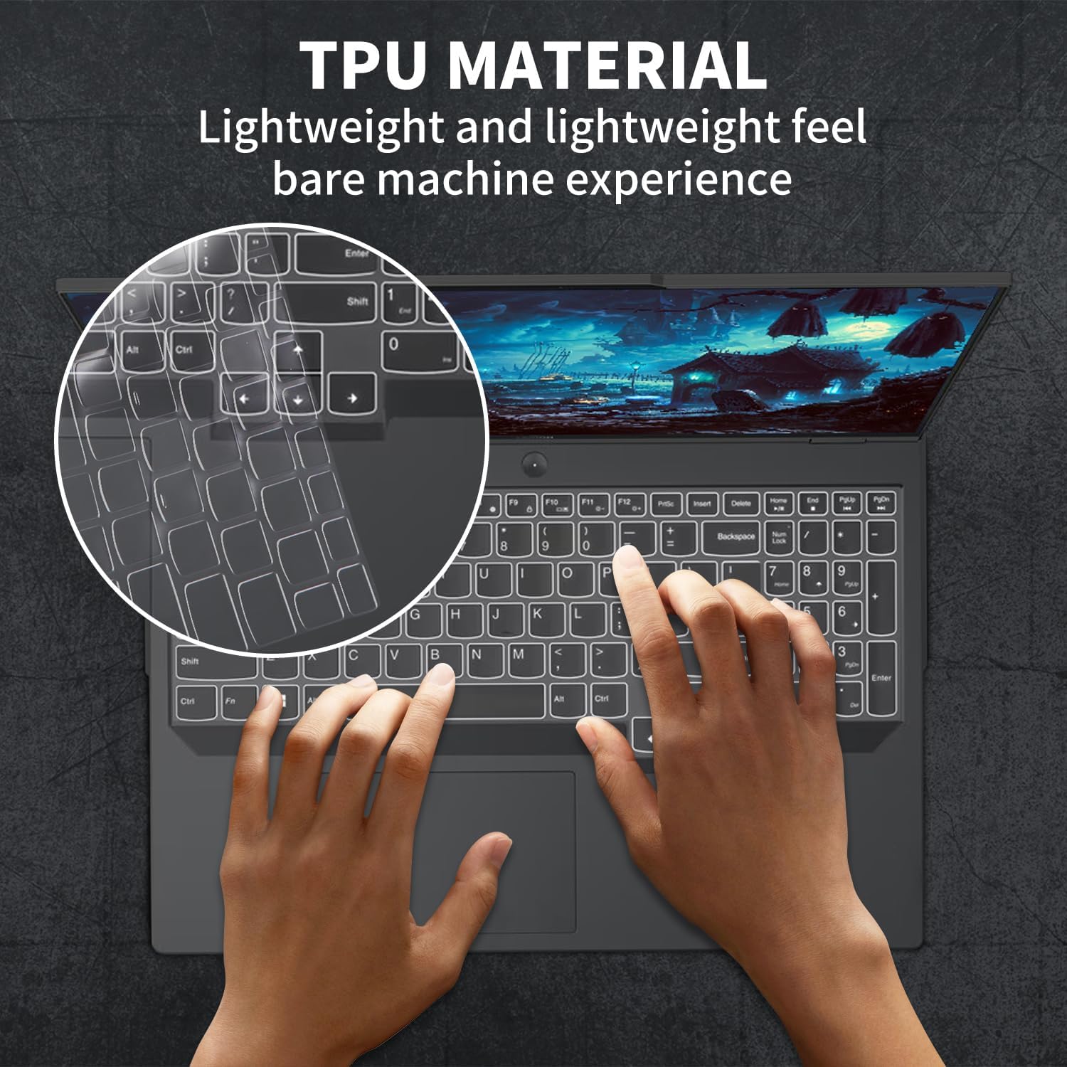 4-in-1 Protective Laptop Case for 2024 Legion Pro 5 16IRX9/16ARX8/16IRX8 Frosted Transparent Hard Shell+Screen Film+Keyboard Cover for Legion Pro 5i Gen 9 - Image 7