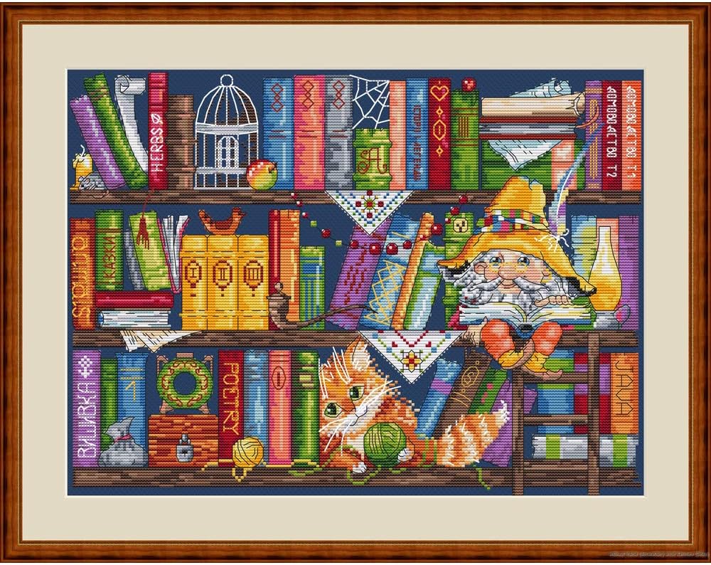 Merejka Counted Cross Stitch kit Book Shelf 33x25cm