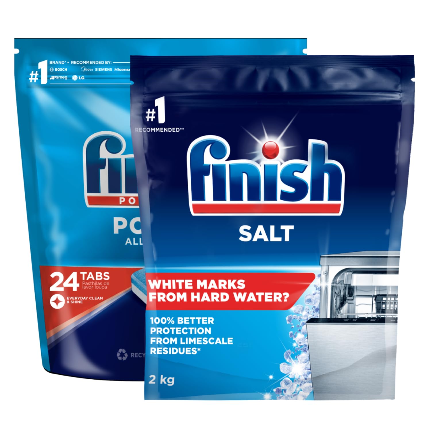Finish Dishwasher All in 1 Max Powerball 24 Tablets & Finish Dishwasher Salt - 2 kg | World's #1 Recommended Dishwashing Brand-image-20