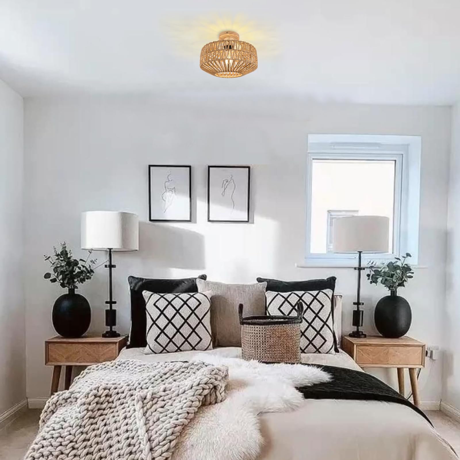 ZMH Plafonnier LED Luminaire Plafonnier Chambre à Coucher - 18W Chambre