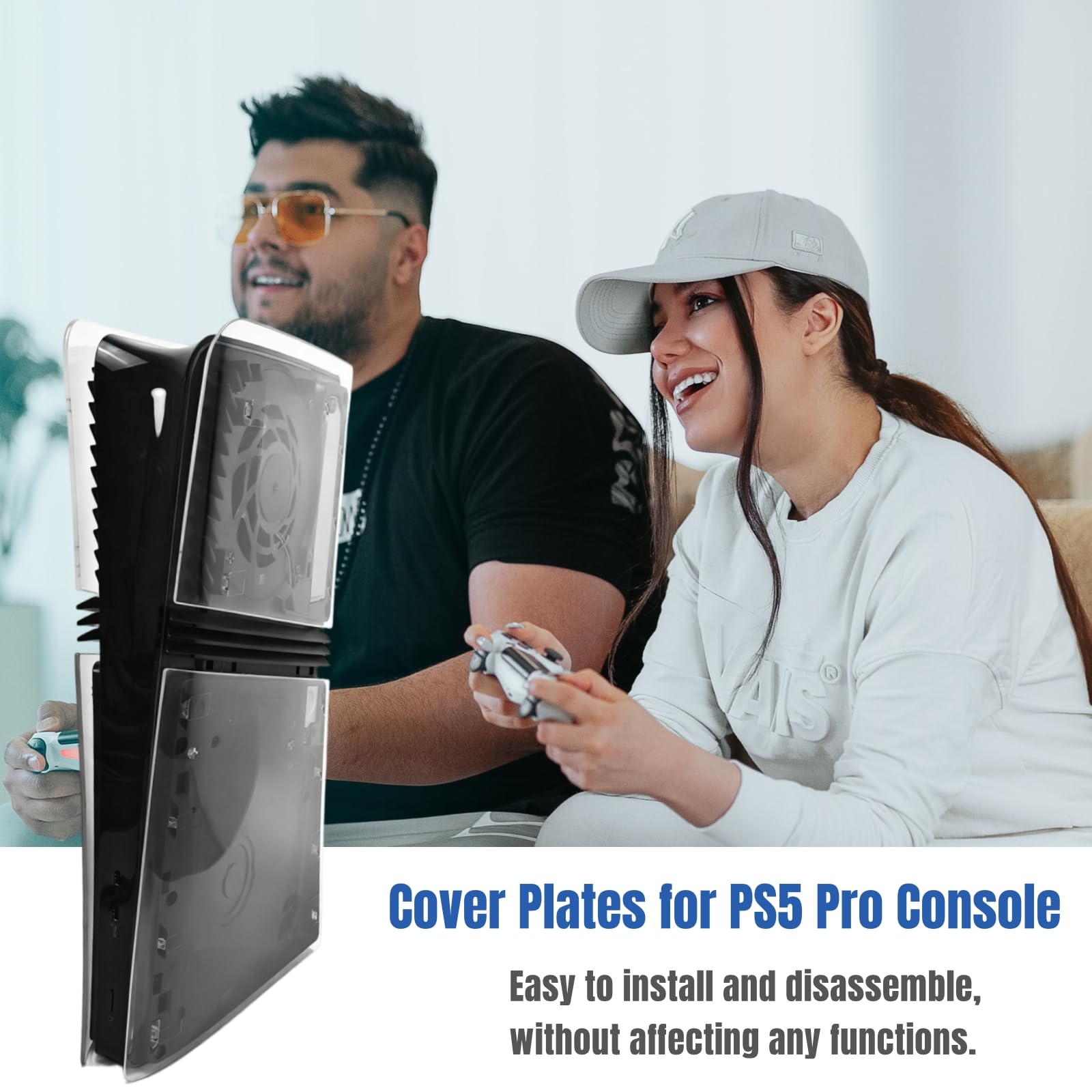 Placche di copertura per console PS5 Pro, edizione digitale, pannelli di copertura compatibili con nuovi accessori PlayStation 5 Pro, piastra protettiva di ricambio (trasparente)
