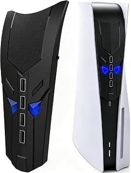 Joso 4 Ports USB Hub for PS5, USB Port Expander for PS5 with USB Adapter Cable, Multi-Platform Compatible with PlayStation 5 Accessories Original Model, PS4, PC & More - Black