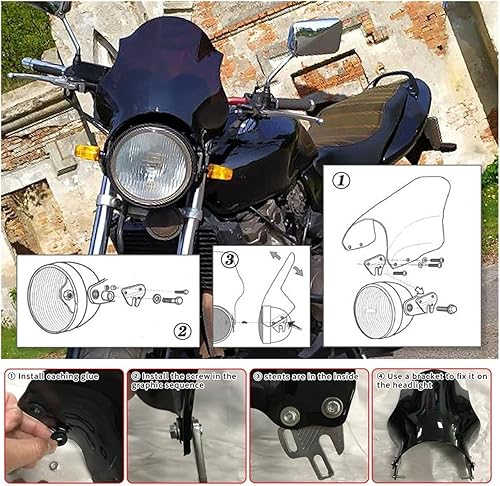 Miniatura 4 de Parabrisas para Suzuki SV650 SV1000 GSX1400 GSF GSF650 GSF1200 GSF1250 para Bandit SV650 1000 Universal Parabrisas de motocicleta Deflectores de