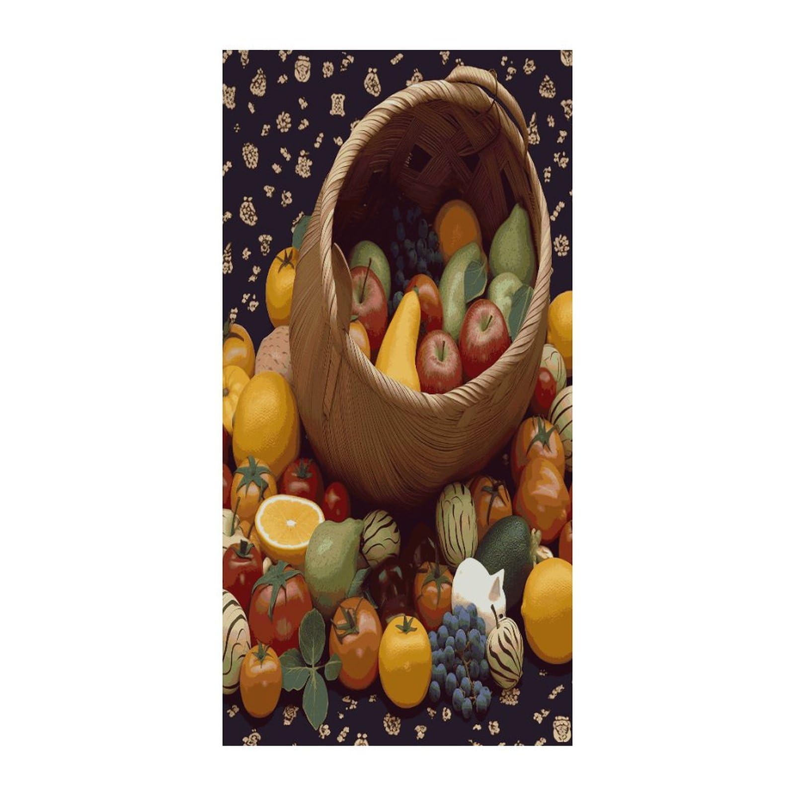 Fekiloot Style Fruits Basket Door Curtain Room Divider Curtains