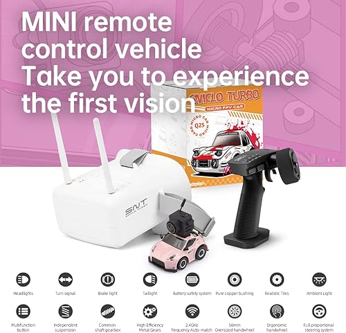 Miniatura 3 de Sniclo Auto de control remoto Q25 con cámara HD FPV y gafas FPV, escala 1100, mini FPV RC Coche RC de alto rendimiento para adultos 2.4 GHz RC Drift