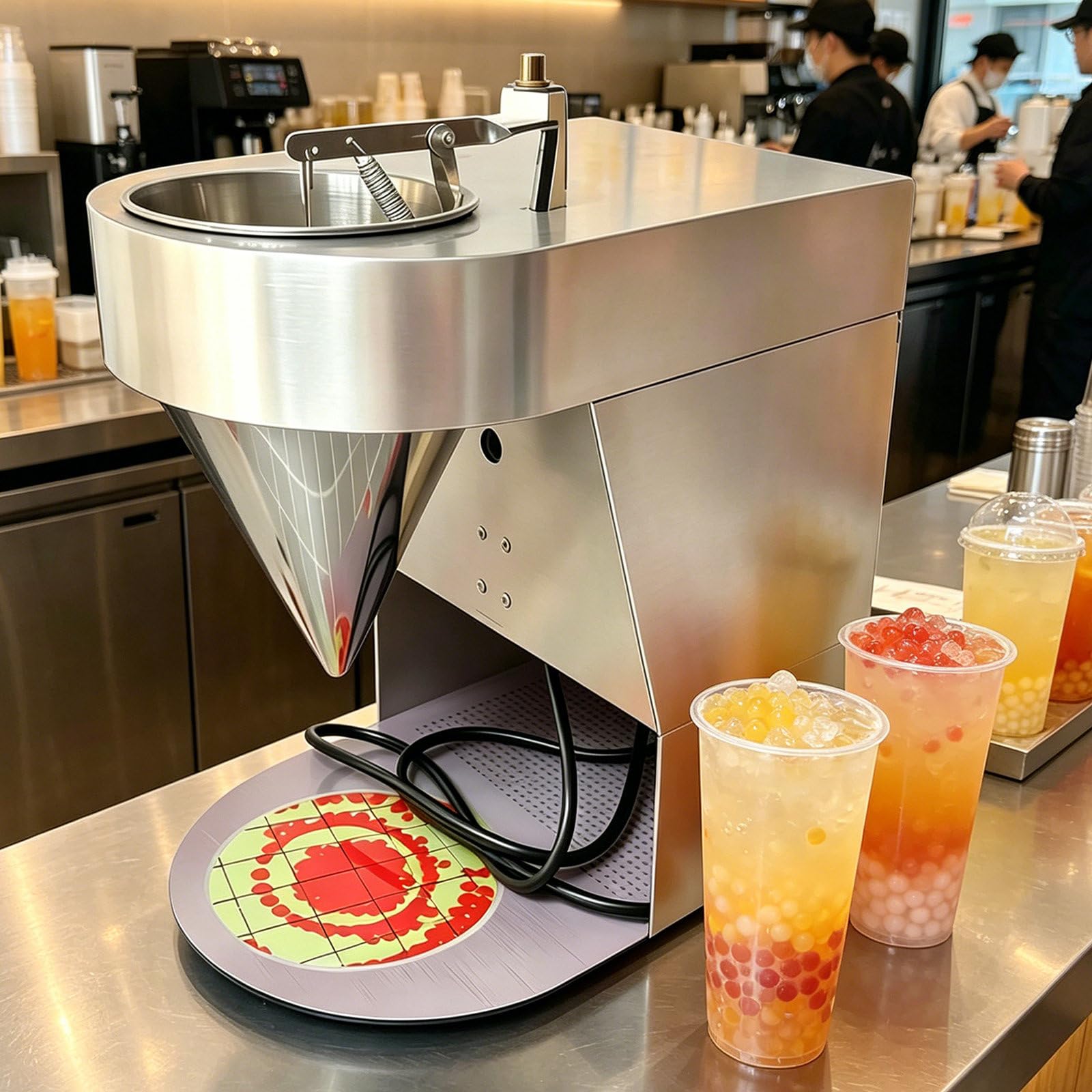 SOTIKARERY Commercial Popping Boba Making Machine, Adjustable Speed, Auto Batch Production,50kg/h Output, Easy Clean 304 Steel for Ice Cream & Frozens Yogurt Store