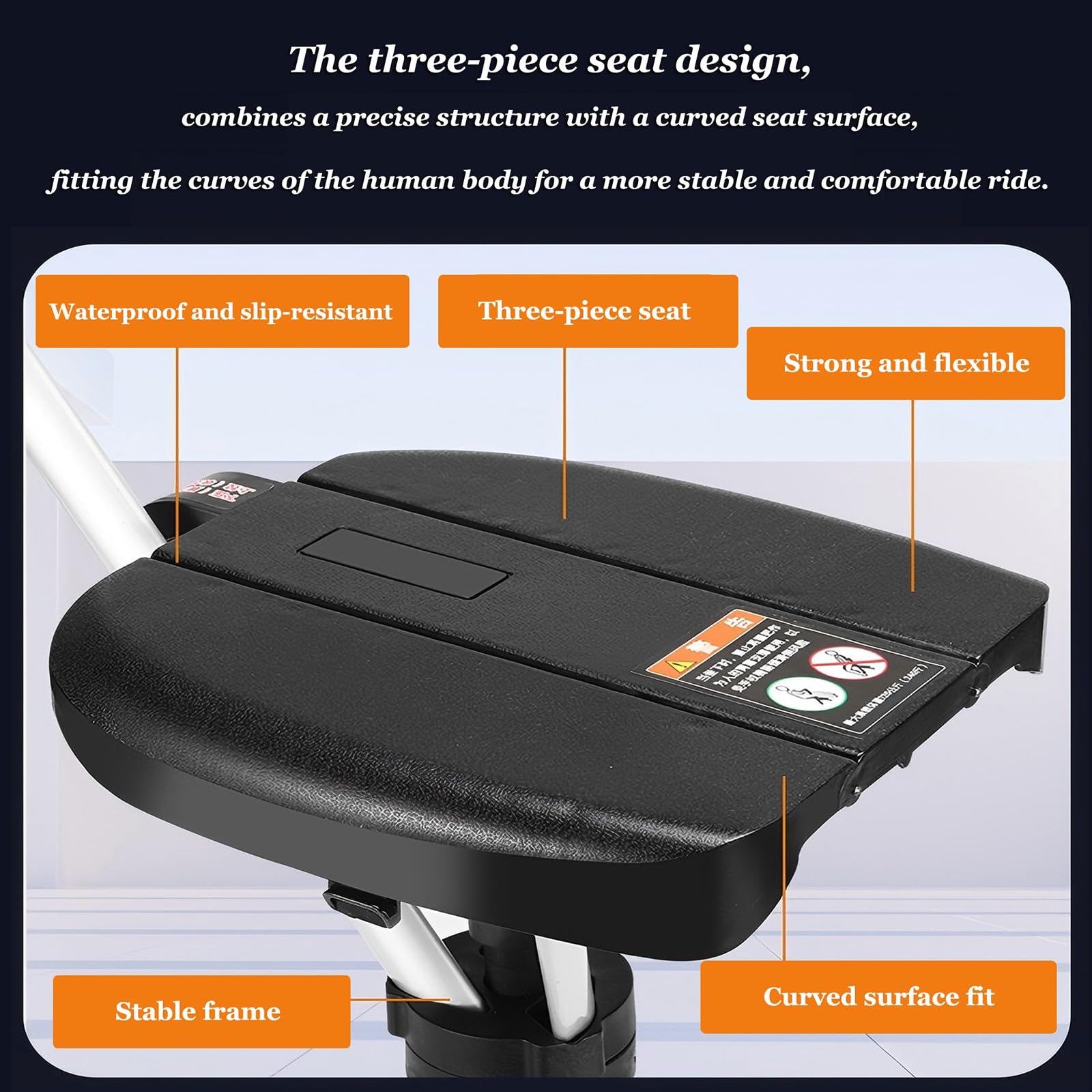 Bastón con Asiento Portátil Bastón Plegable Ligero Y Cómodo para Viajes Y Senderismo Black