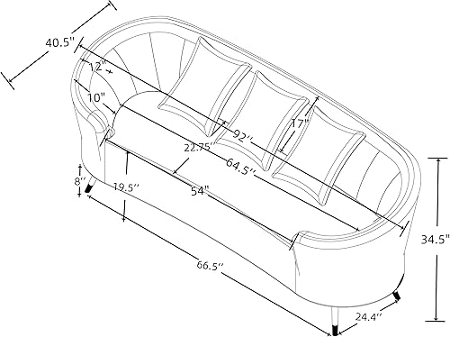 Miniatura 3 de Coaster Home Furnishings Ellorie - Juego de sofá curvado tapizado de 2 piezas, color beige