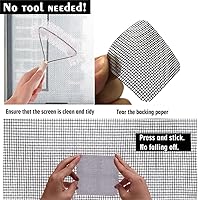 Vista 5 de FLYZZZ Parches de reparación de pantallas grandes, kit de reparación de puerta mosquitera, kit de pantalla autoadhesiva adecuado para reparar