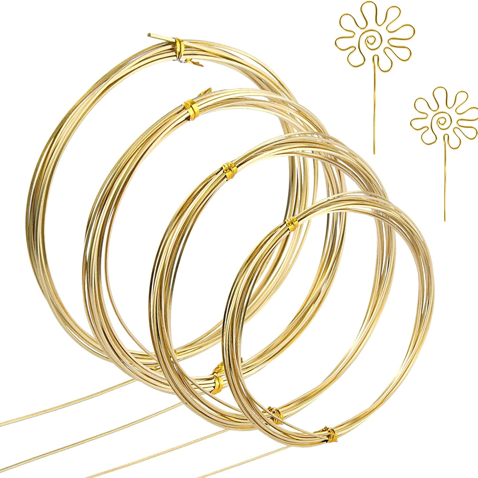 Assorted Half Hard Brass Square Wire for Jewelry Making - 10 Feet, 16, 18, 20, 22 Gauge