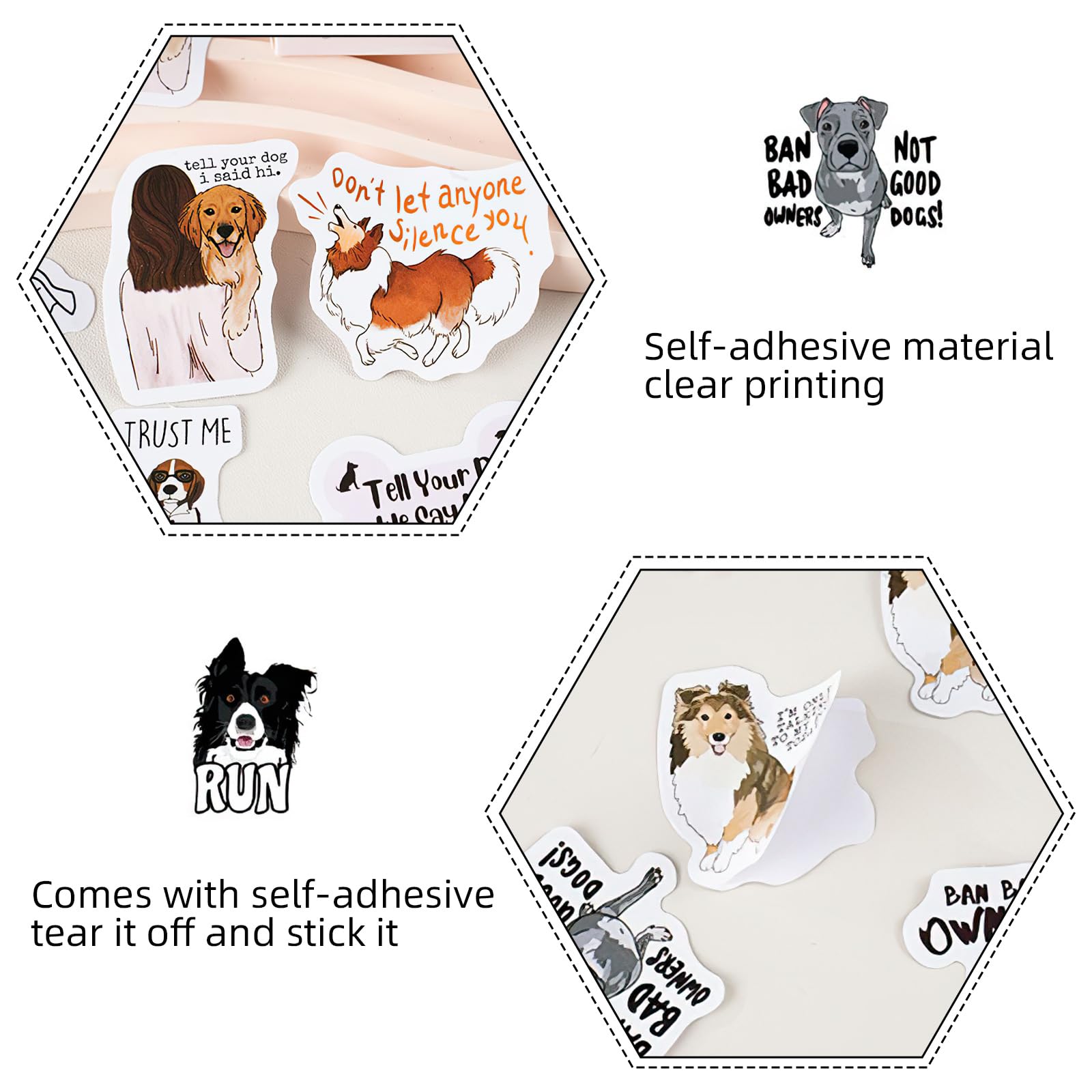46PCS Cute Dog Stickers,Kawaii Dog Stickers,DIY Decoration Stickers Set for Travel Case Laptop, Planners, Calendars - Image 3