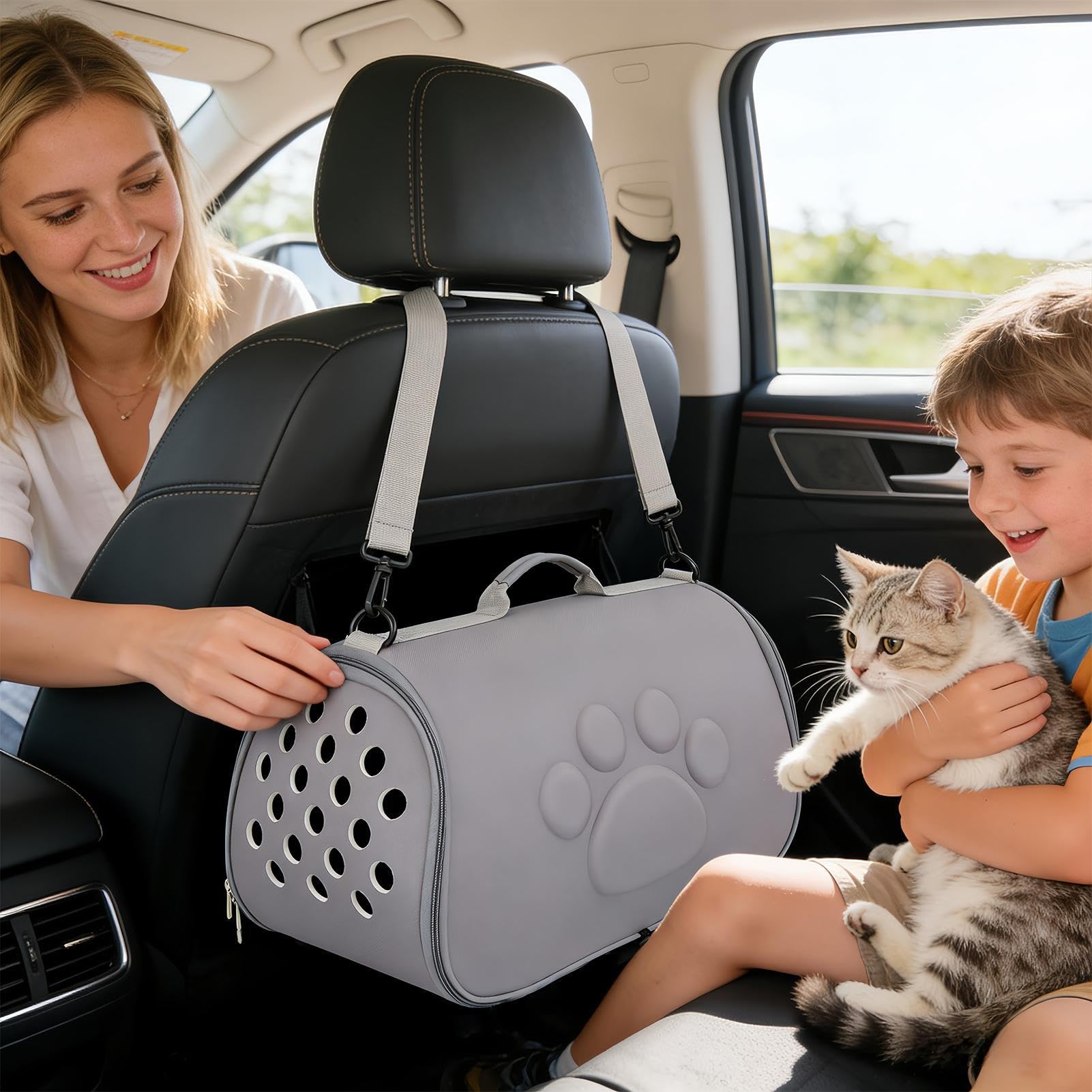 Transportín suave para animales domésticos – Con correa de EVA de 20,47 pulgadas | Bolsa portátil para gatos y perros pequeños, transportín para mascotas, de Viag