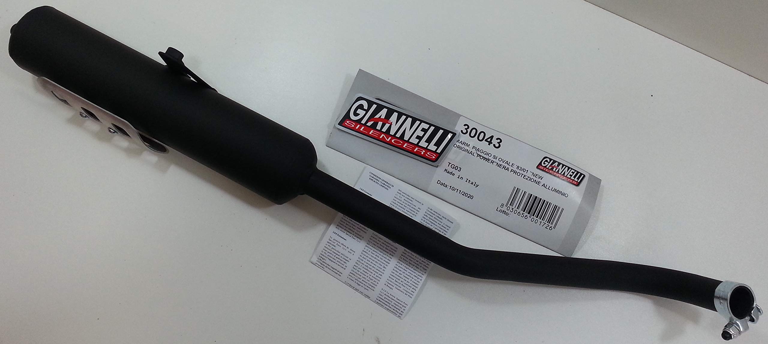 GIANNELLI PIAGGIO SI'NEW ORIGINAL POWER EXHAUST 8 3/01, Schwarz