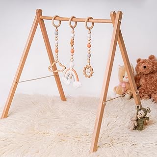 لعبة دمية خشبية للعب الاطفال ومنطقة النشاط وصالة الالعاب الرياضية للاطفال أبيض من أنيفكس