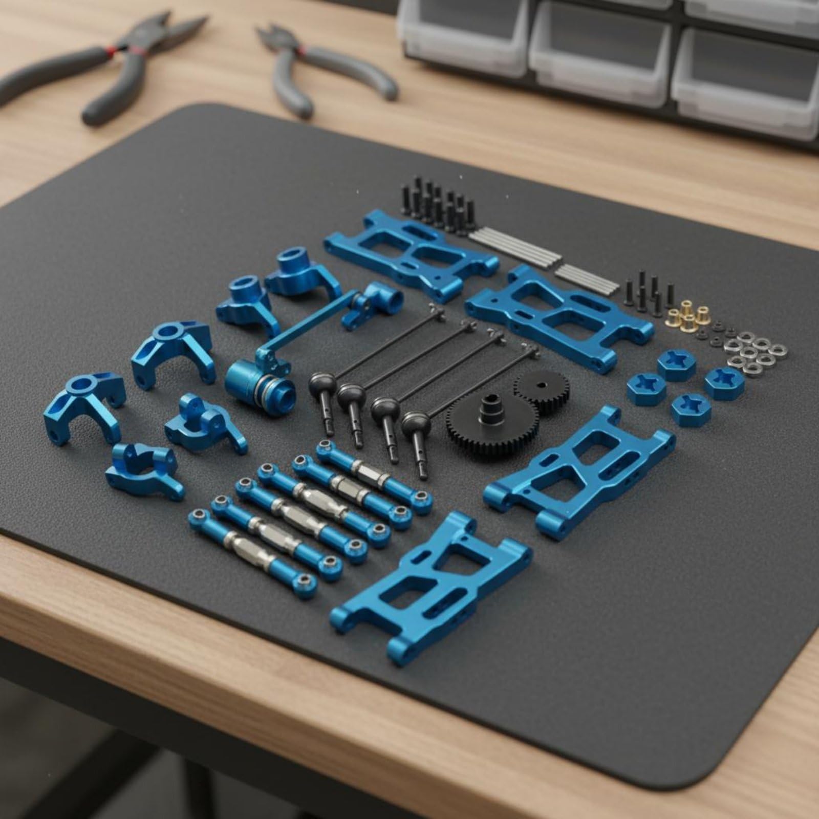 Industrial Vehicle RC Auto Tuning Teile set Reparaturkit Aufrüstkit Ersatzteile Metallkomponenten Kompatibel mit Wltoys 1/12 Und 1/14 für Hobbywerkstatt Rennstrecke Hinterhoffahrten , color to 3