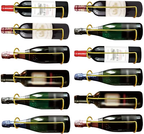 Miniatura 5 de Paquete de 12 estantes de vino montados en la pared (dorado)