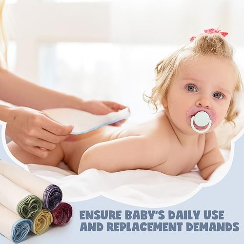 Miniatura 6 de Mimorou 45 toallitas de franela para bebé, reutilizables, lavables, naturales, sin blanquear, toallitas faciales suaves y resistentes, 5 colores,