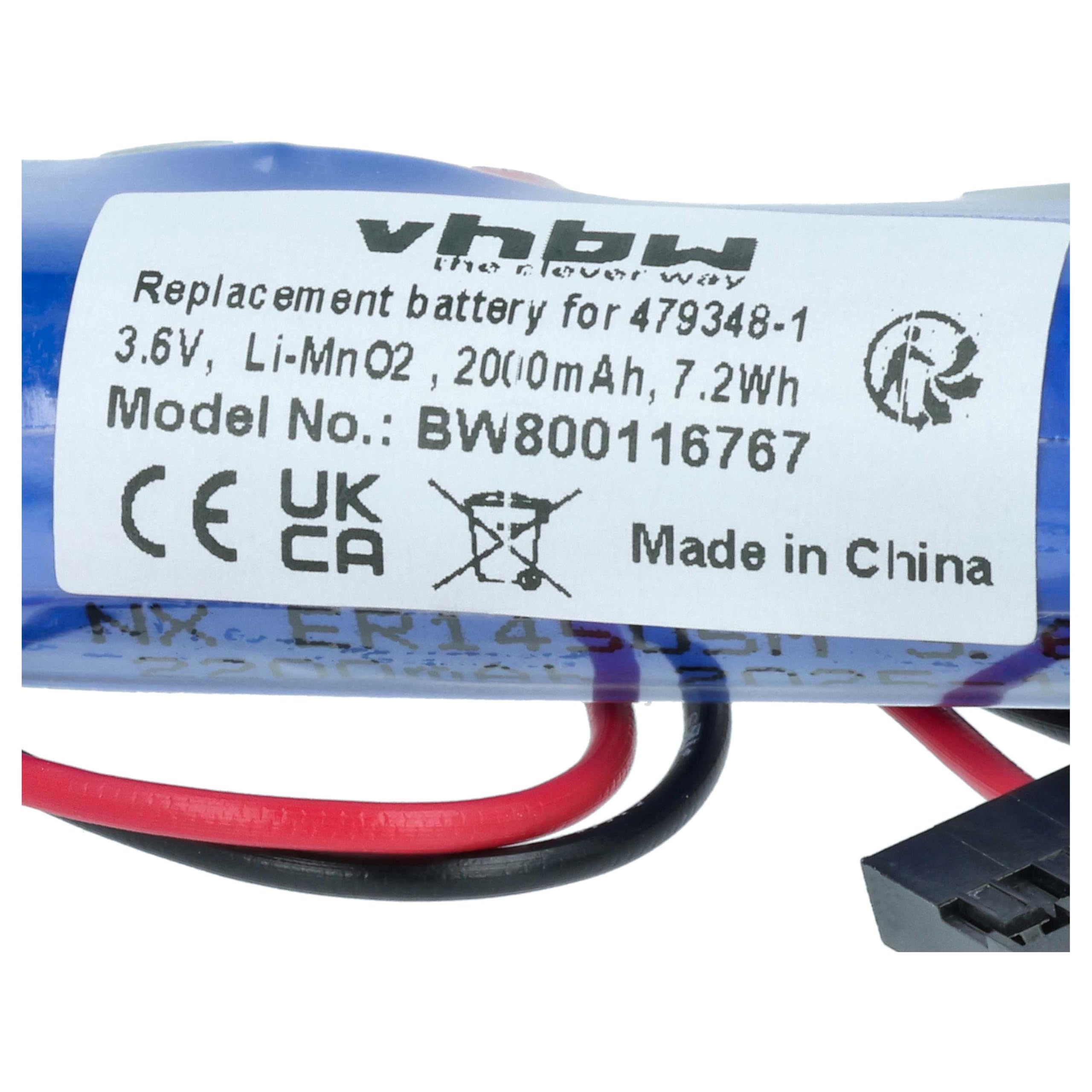 vhbw 5X batería Compatible con Toshiba ER6V with JAE 5Pin Connector Controlador de periférico (2000 mAh, 3,6 V, Li-MnO2)