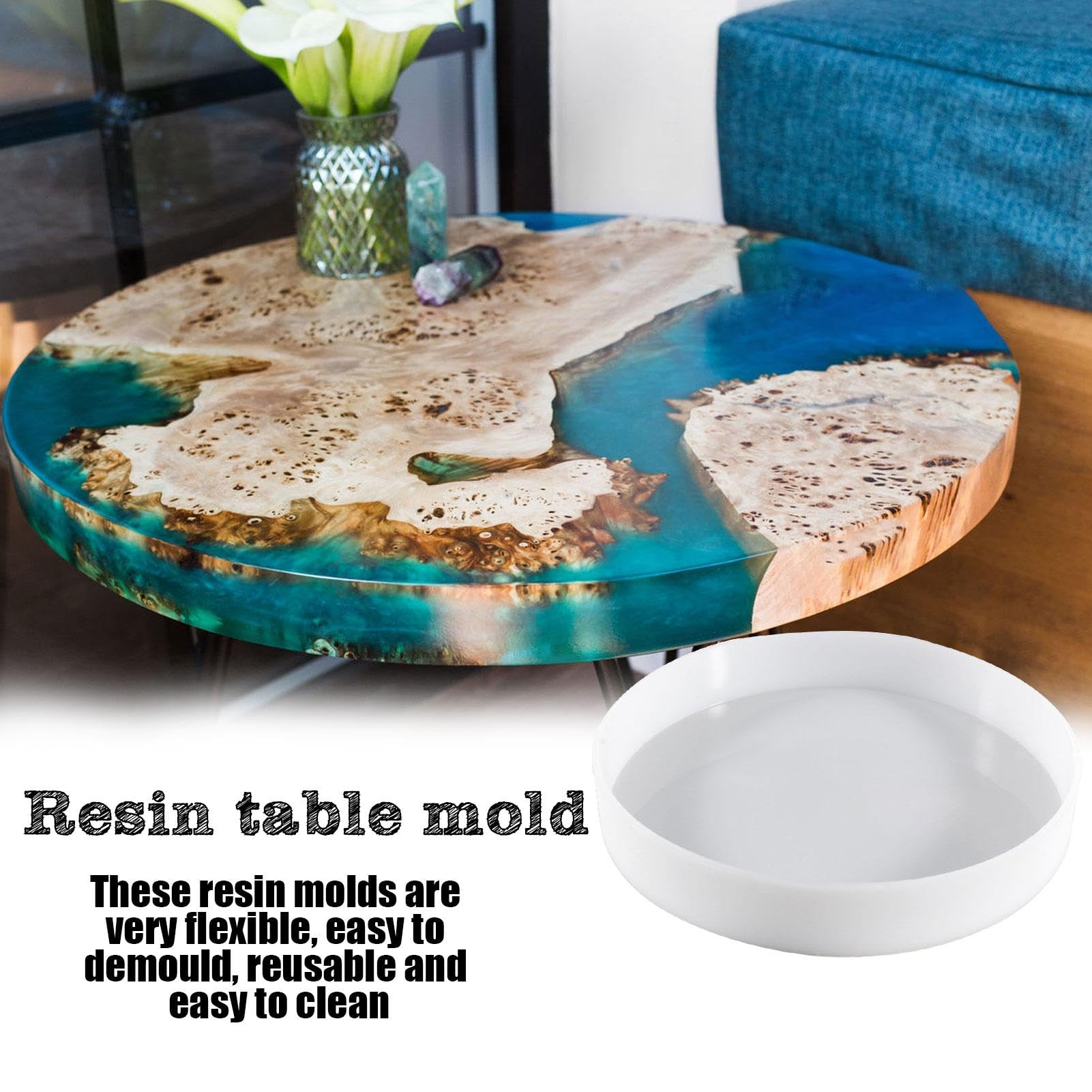 rotondi in resina, in silicone resistente, perfetti per arte in resina, rotondi riutilizzabili per progetti fai da te, sottobicchieri epossidici, forniture creative per