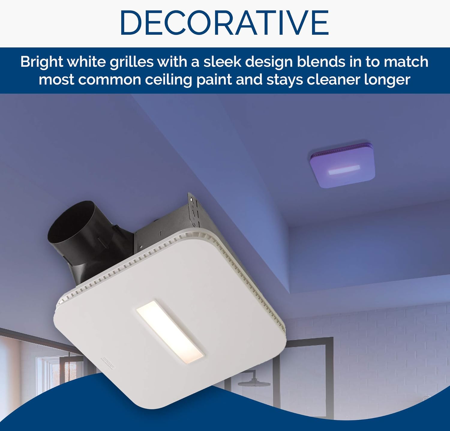 Black Friday - 60% OFF Broan-NuTone AR110LKVV SurfaceShield Vital Vio Powered Exhaust Vent LED White Light & Violet Light, 110 CFM