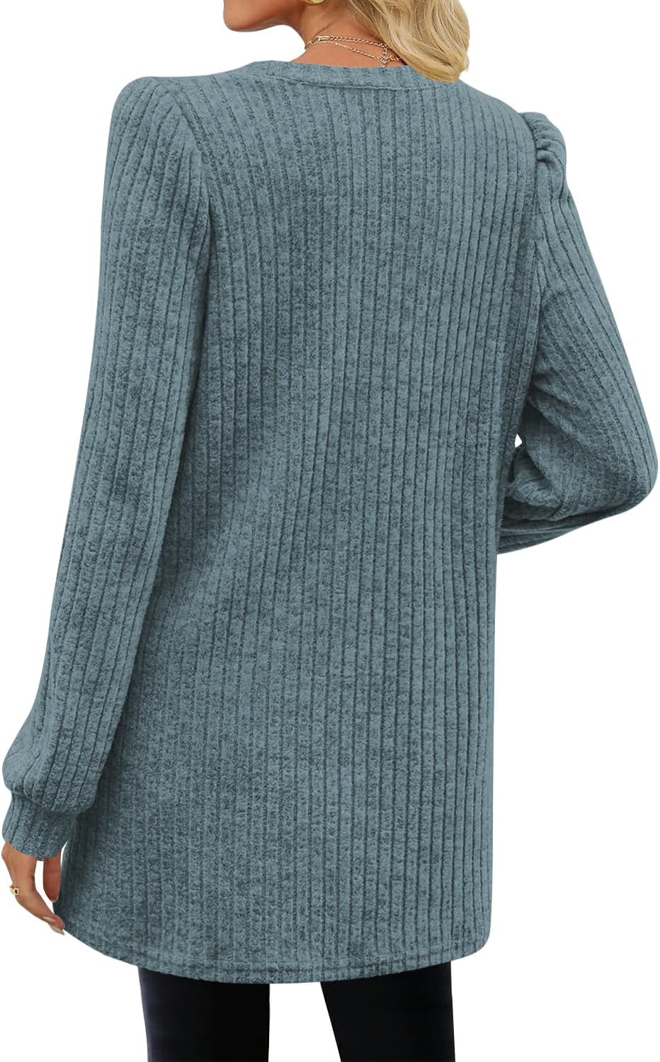 Naggoo Long Sleeve Tunic Tops for Women Loose Fit Dressy Tunic Sweaters to Wear with Leggings Long Shirts with Pockets M-3XL - Image 2