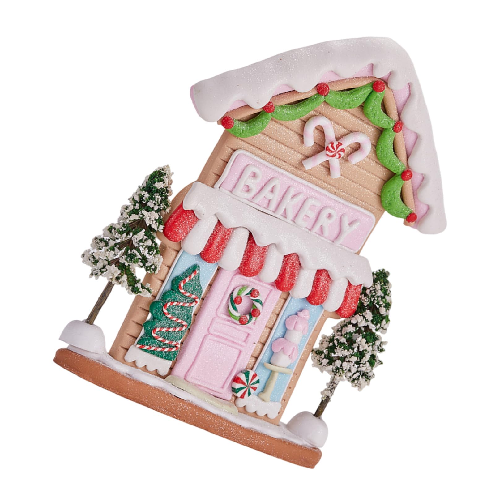 Casa de Jengibre de Arcilla para Navidad Adorno Único de Escultura Artesanal Casa Invernal con Detalles Pintados Mano Decoración Festiva para Fiesta y Hogar
