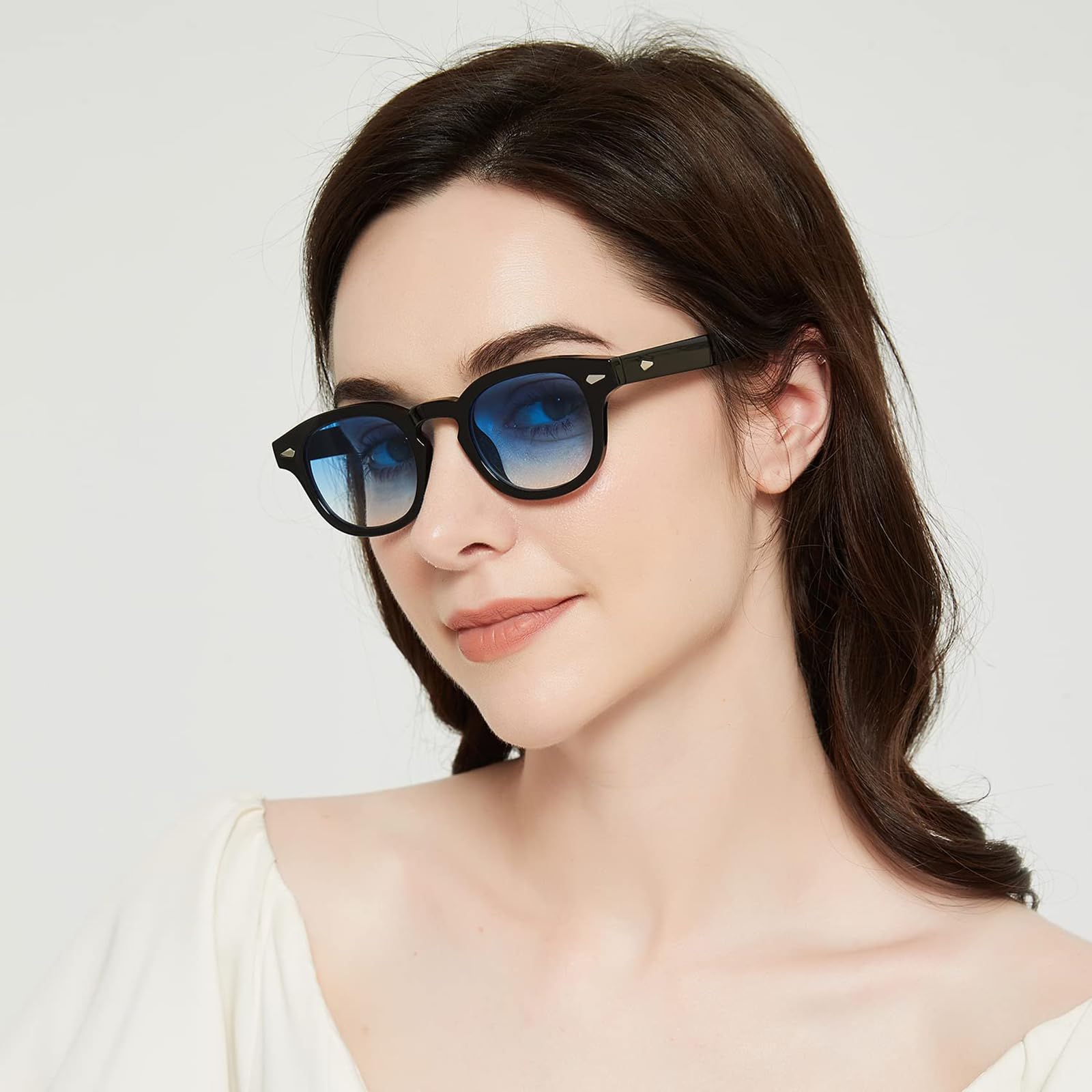 WONAVEHY Occhiali da sole Mens Womens Unisex Retro occhiali da sole per gli uomini donne Pirata Capitano Johnny Depp Stile Vintage Rotondo Stile Occhiali da sole colorati per gli uomini Signore Moda