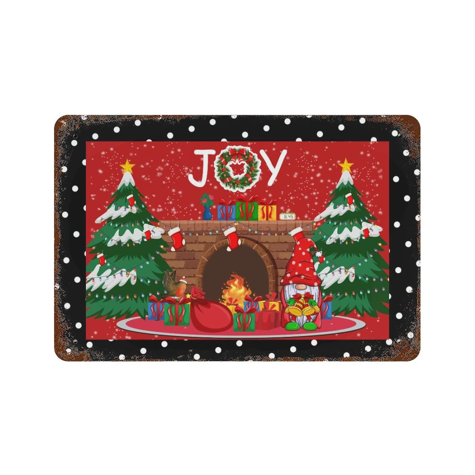 Plaque aluminium gnomes de Noël pour créer une ambiance chaleureuse dans votre salon ou jardin