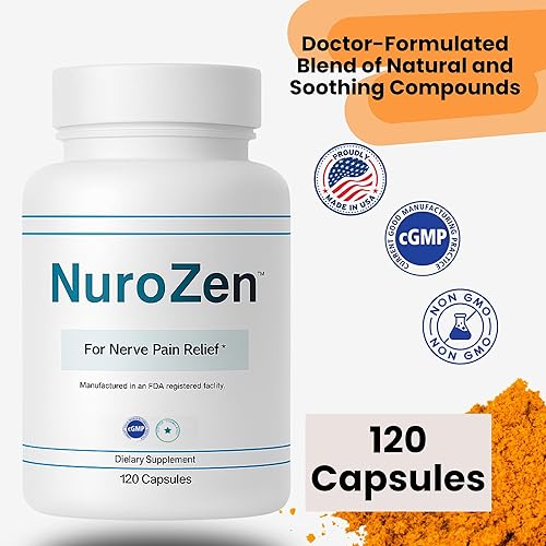 Miniatura 2 de Suplemento de apoyo nervioso  Ácido alfa lipoico, B1, B6, B12, Pureblend de MSM, cúrcuma  Fórmula avanzada de apoyo a la neuropatía para la salud