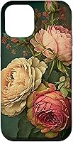 Vista 1 de Funda para iPhone 12/12 Pro Boho Shabby Chic Bohemio Rosas Vintage Flores Floral