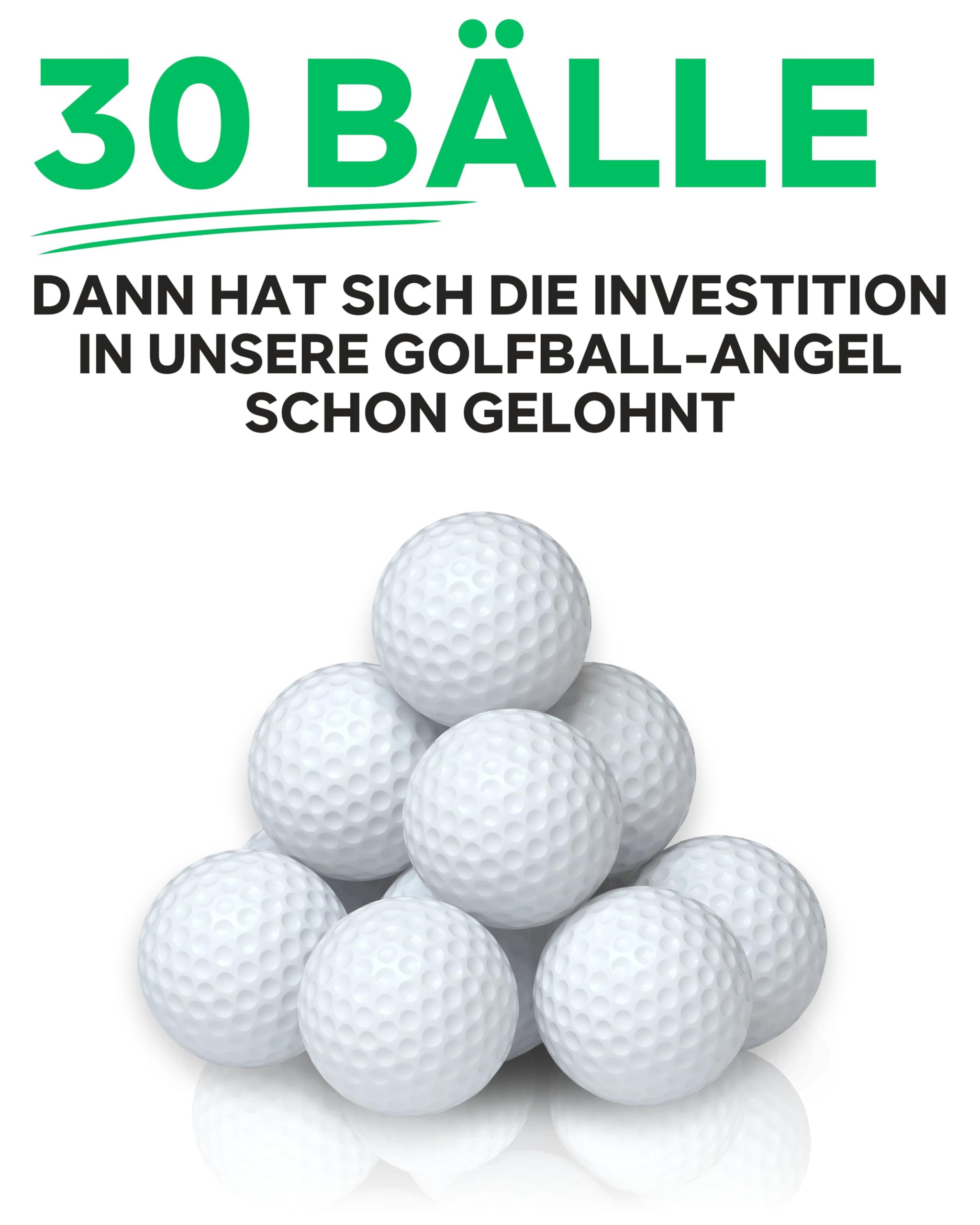 Hochwertige Golfball Angel - Bis 1,83 Meter Golf Ball Retriever - Stufenfrei verstellbare Ballangel Golf - Stabile Golf Angel Teleskop Golfballangel für Wasser, Büsche, Wiesen