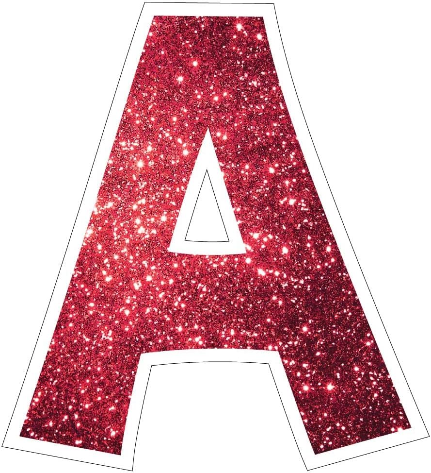 VictoryStore Yard Letters: Cut-Out Alphabet and Number Yard Decoration, KG The Last Time 18 inch High, 36pcs (Red Sparkle 18758)