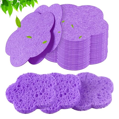 Esponjas faciales comprimidas con forma de flor, esponjas faciales naturales de limpieza facial, esponjas exfoliantes para limpieza, reutilizables,