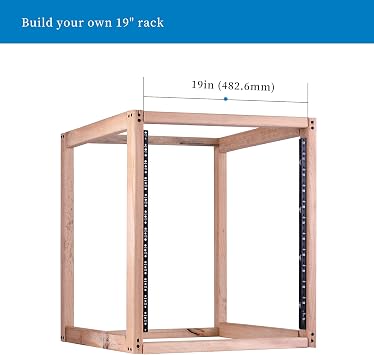 RackPath 12U Vertical Server Rack Rail Pair Kit, DIY Rack Build, 12-24 Screws x48