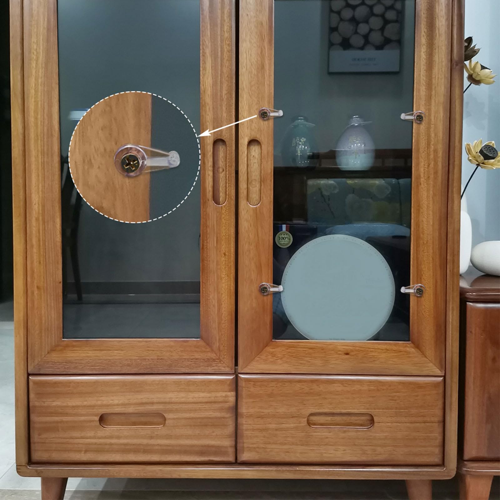 Glass Retainer Clips, 25 Pcs Glass Cabinet Clips 4mm Plastic Mirror