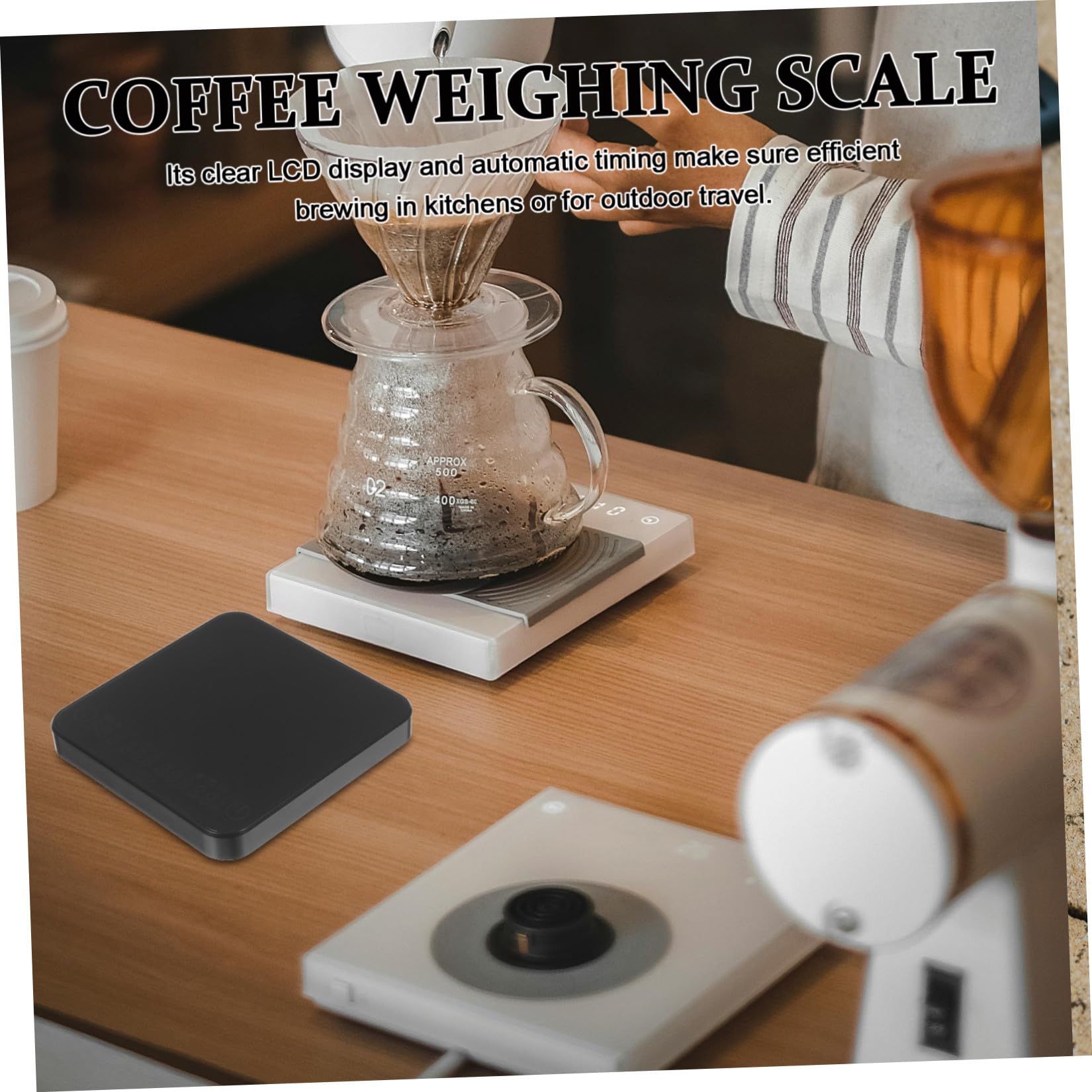 Bilancia Portatile per Caffè con Timer Integrato Precisione Capacità Ricaricabile per Espresso e Caffè Filtro con Misurazione Automatica del Rapporto Acqua-caffè