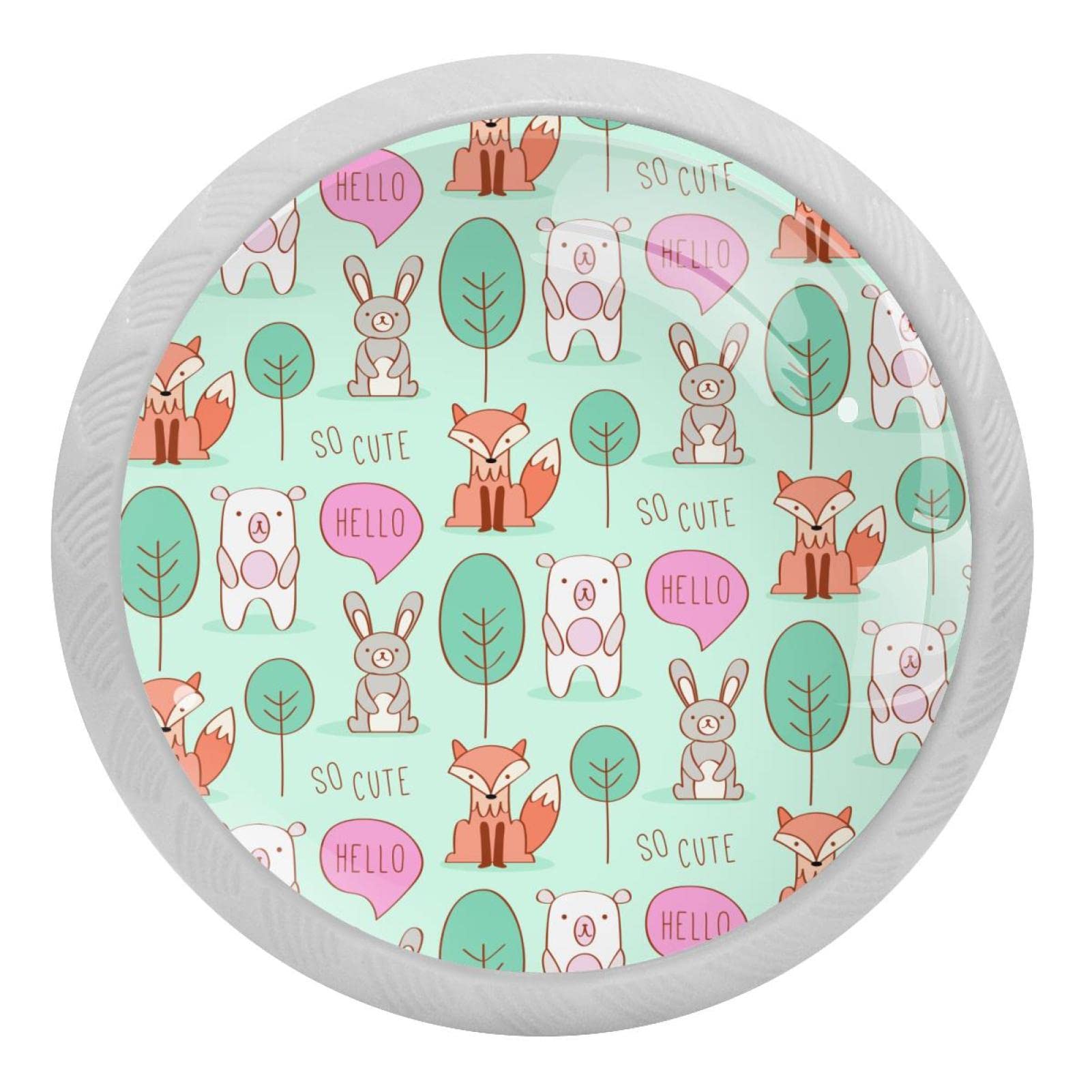 Boutons de placard de cuisine cochon et renard pour tiroir