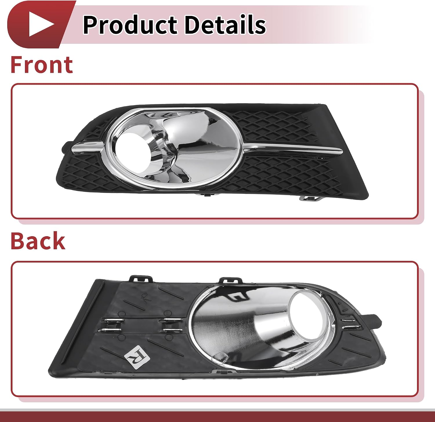 1 Pc Fog Light Grill for Buick Verano 2012-2017 Front Right Front Lower Bumper Fog Light Cover Inserts No.25887505 Black,Silver Tone ABS