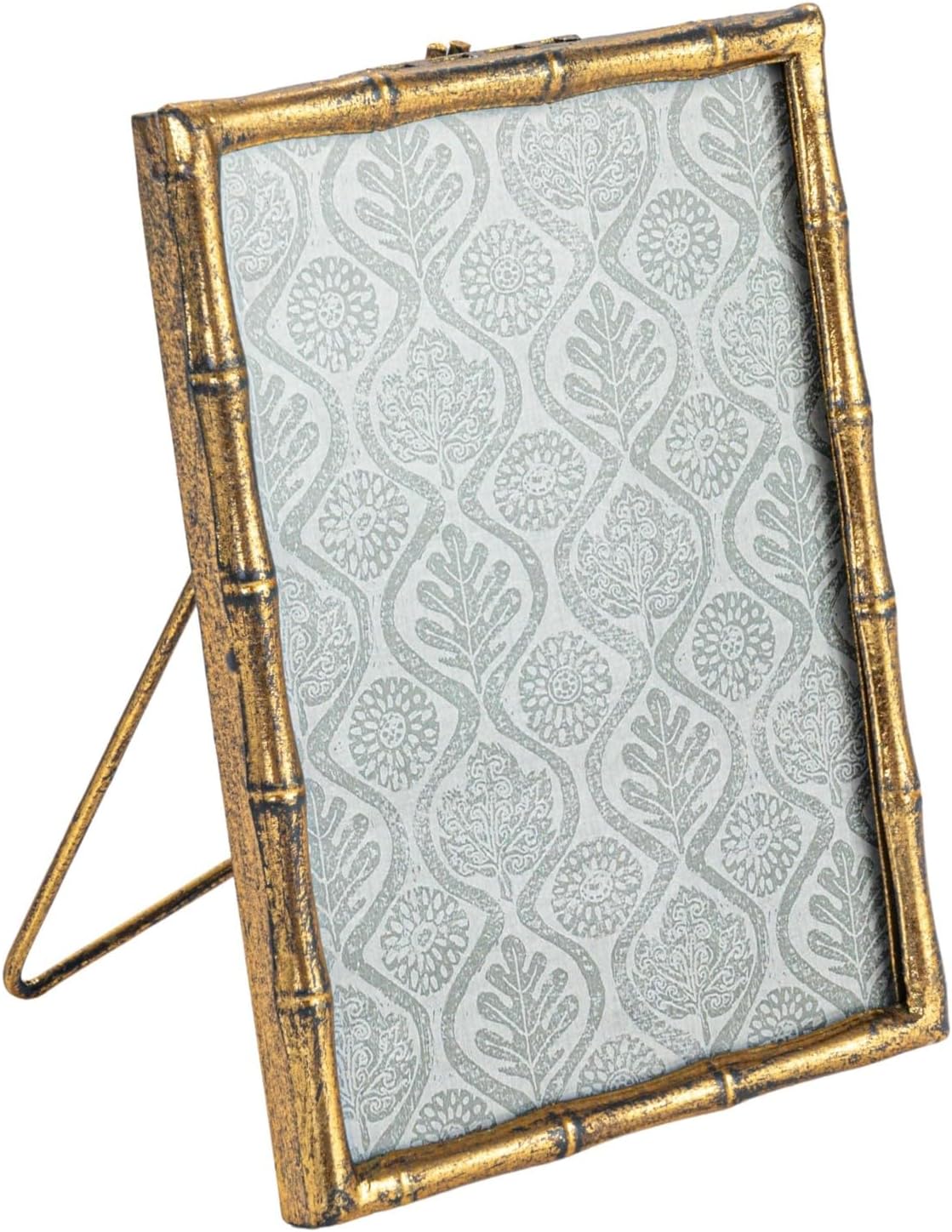 Creative Co-Op Metal Bamboo-style Photo Frame, Gold (Holds 5" x 7" Photo)