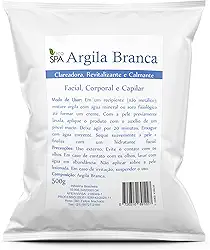 Argila Verde, Preta, Rosa, Branca, Amarela, Mascara Facial - Capilar 500g (BRANCA 500G)