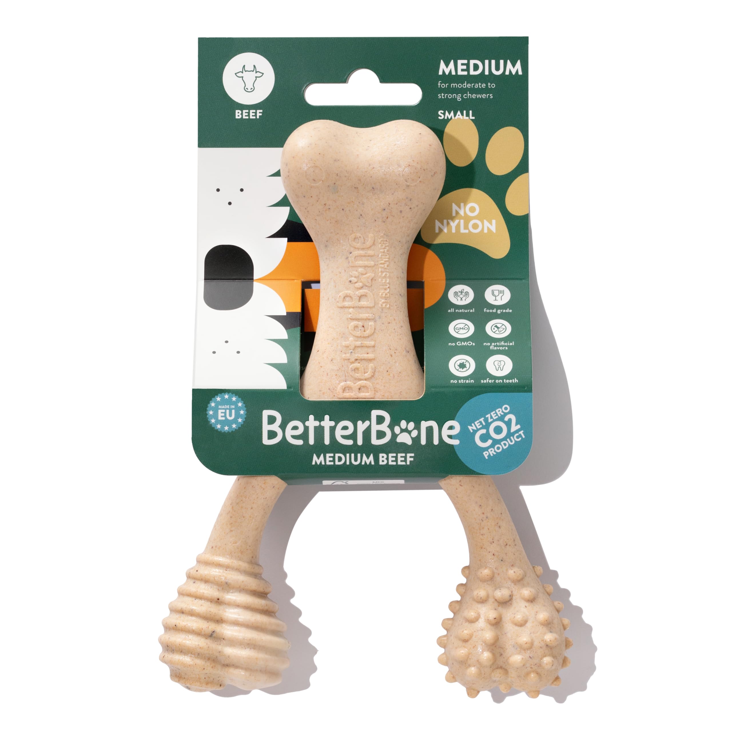 BetterBone - All-Natural, Nylon-Free Dog Chew Toys - Medium Density - Ideal for Moderate to Strong Chewers - Non-Toxic, Promotes Dental Health, Splinter-Resistant, Sustainably Made
