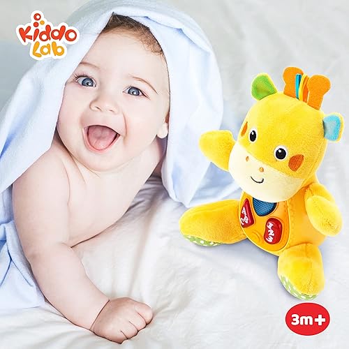 Miniatura 3 de KiddoLab Paquete Oruga musical iluminada de Lira y jirafa cantante suave - Juguetes atractivos, adorables y educativos para bebés y niños pequeños.