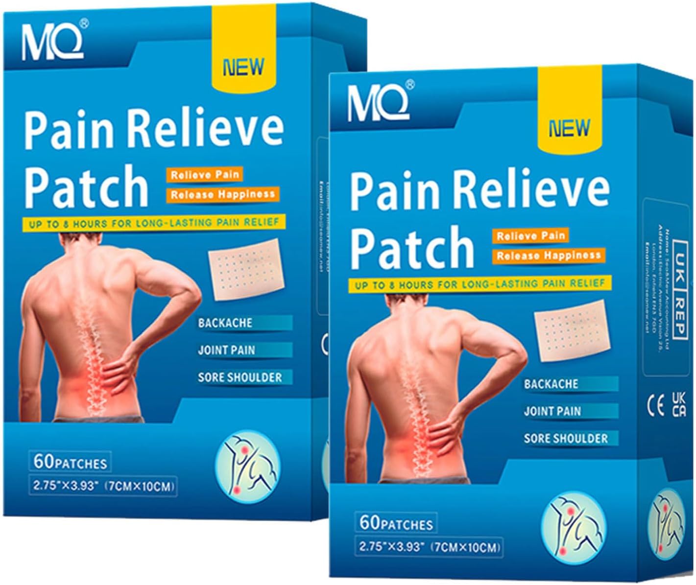 MQ 120 Count Pain Relief Patches, Pain Patches for Back, Heat Patches for Pain Relief, Herbal Arthritis Pain Patches, Natural Warming Plaster
