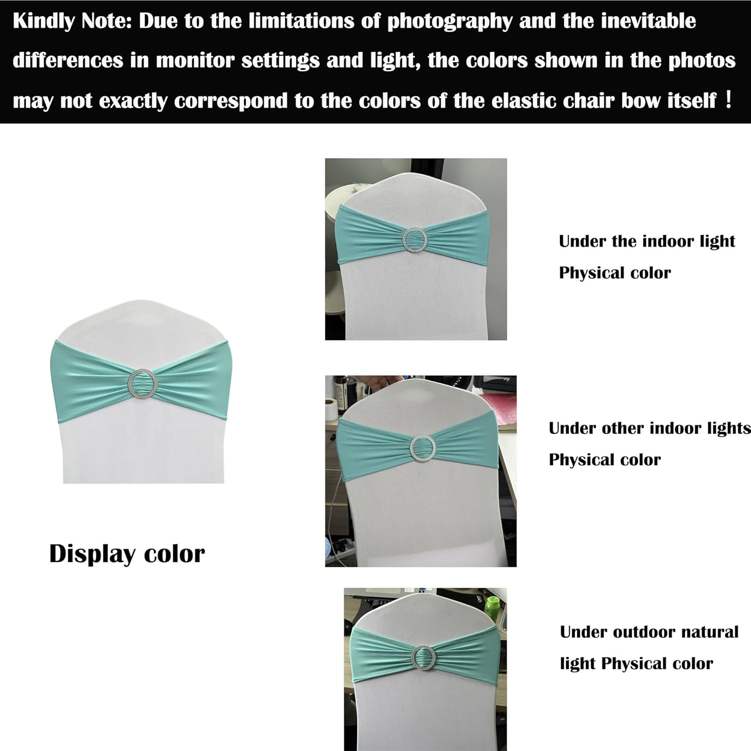 Spandex Chair Sashes Bands Stretch Chair Ties Bows with Buckle Slider for Wedding Party Banquet Decoration (Teal)…
