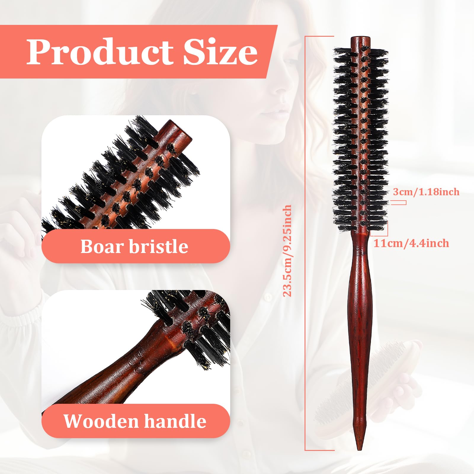 Wanmu Small Boar Bristle Round Brush - Image 2