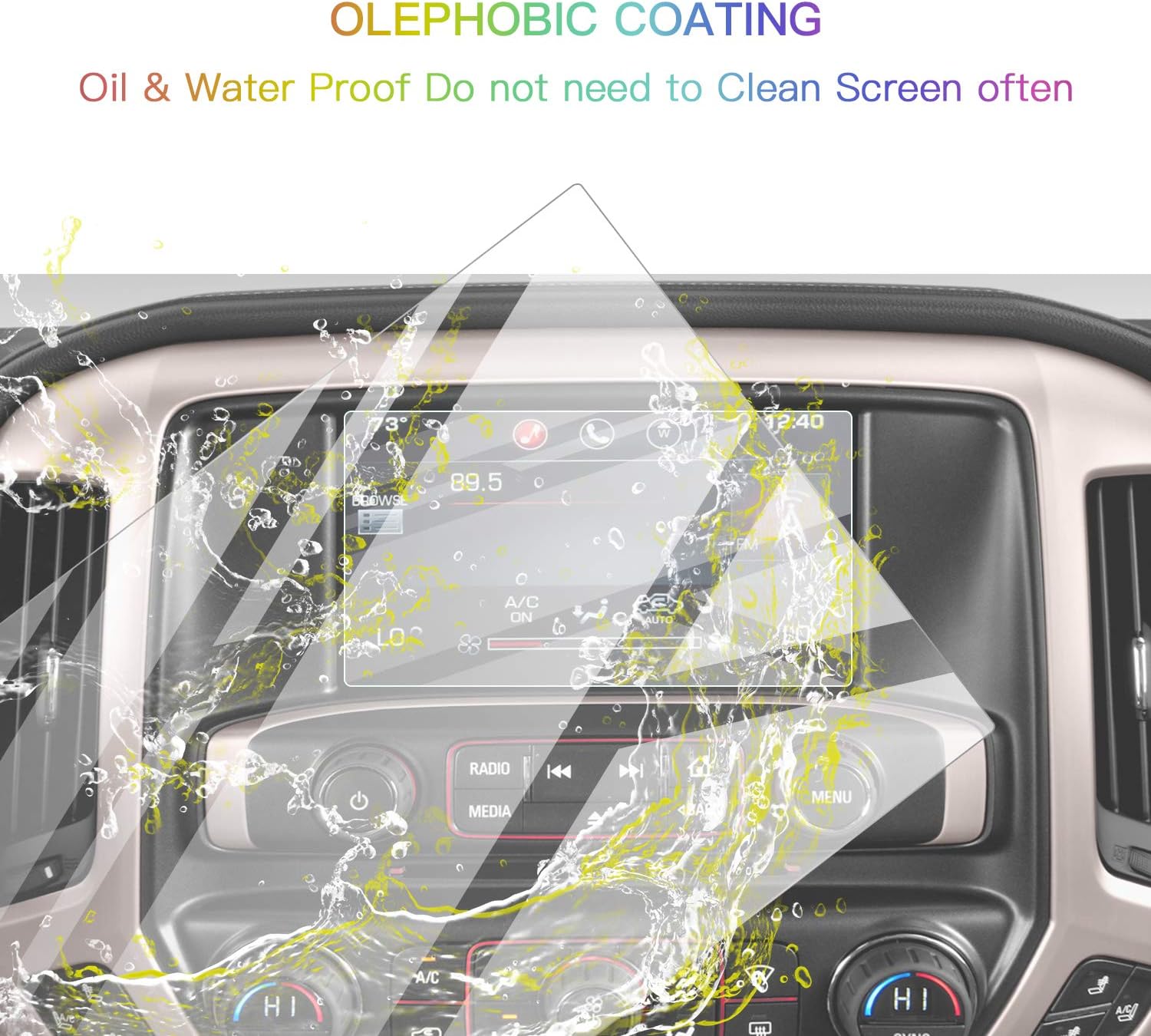 screen protector foils for 2014 2021 gmc sierra navigation display anti explosion tempered glass 9h hardness anti glare scratch hd clear lcd gps tou