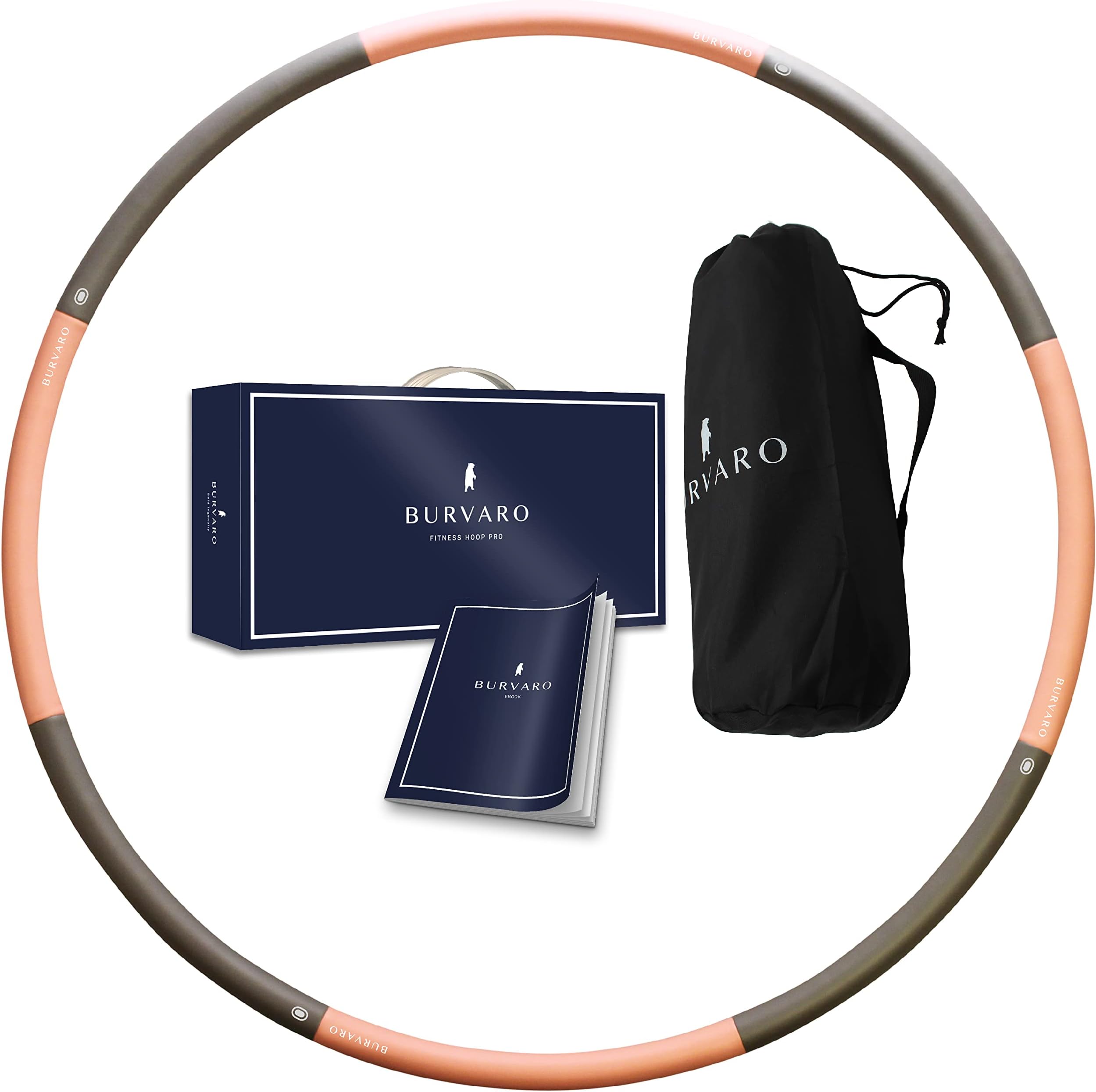 Weighted Hula Hoop For Adults Exercise, Fitness Hula Hoop PRO a Weightloss Fitness Accessory - Wide Foam Hoop With Bag. Salmon Colour.